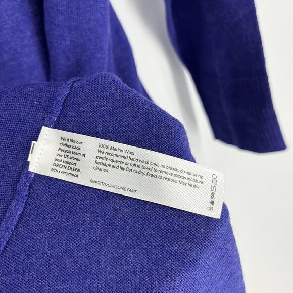 Eileen Fisher Tunic Sweater Size Medium Womens Purple Merino Wool Pullover Knit - Picture 7 of 7